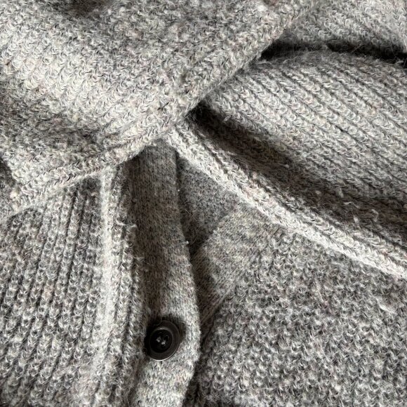 Free People Oversized Long Cardigan – Soft Gray Knit, Size Medium - Picture 3 of 8